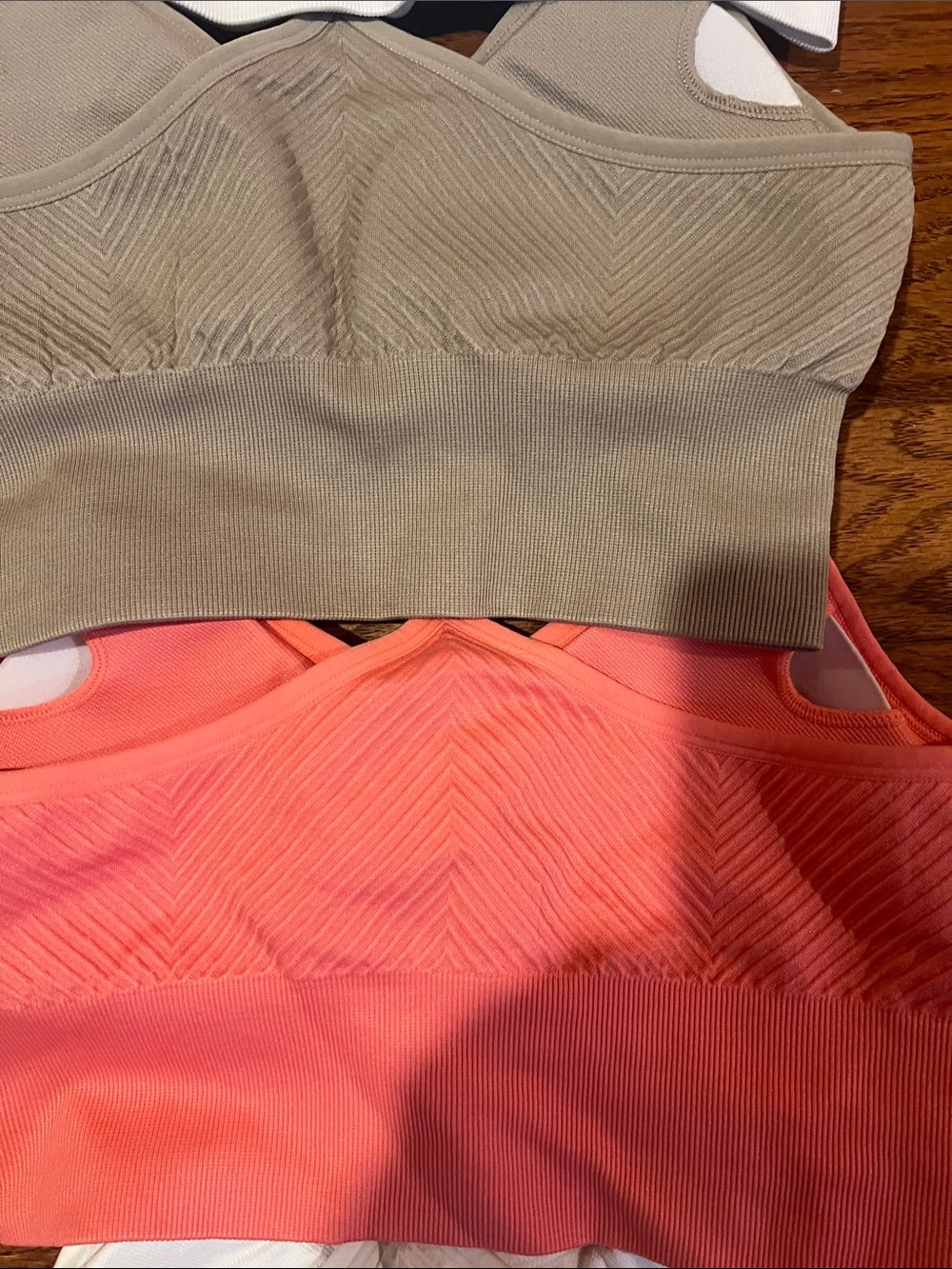 Everyday Seamless Racerback Bralette - White, Coral, Taupe (4 Pack) - Picture 6 of 8